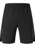 Men's five-point single layer spandex shorts in forest green colour with mid waist casual design