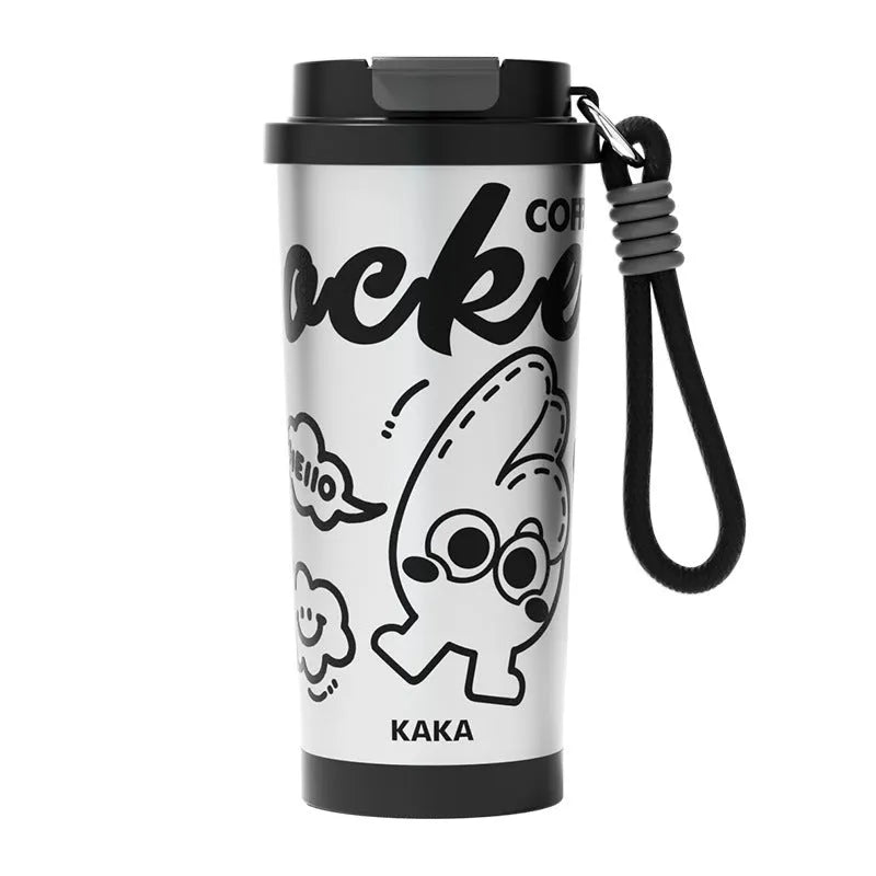 500ml vacuum cup with creative design in green, black, pink purple, or blue and red colour options