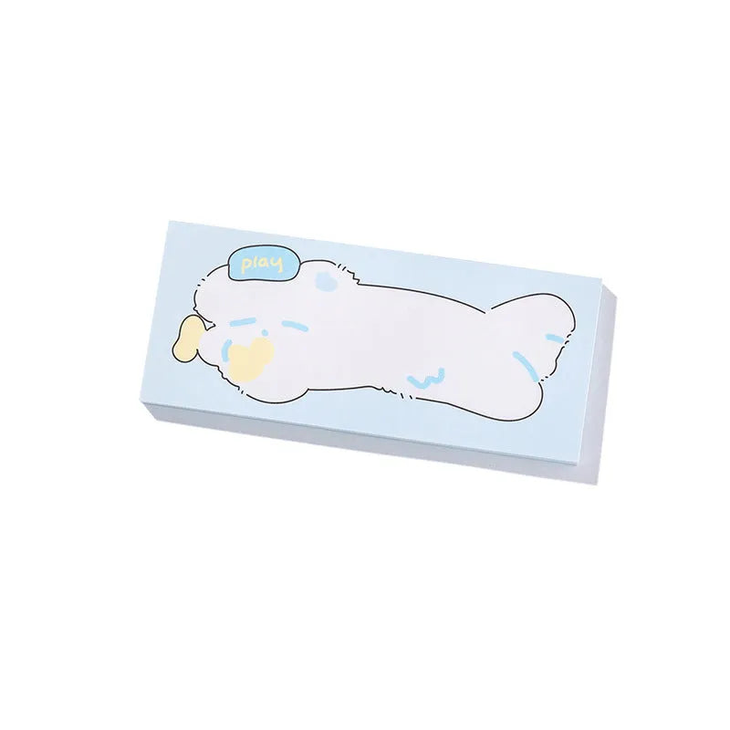 Cute cartoon animal and planner themed sticky note pad with adhesive backing, 50 sheets