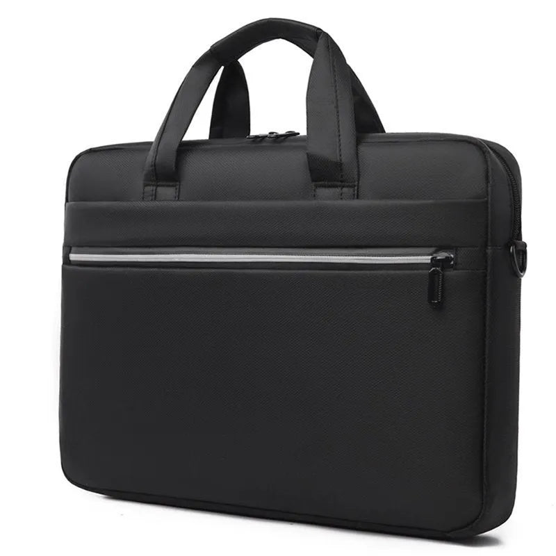 Simple fashion Oxford cloth business computer bag in black for 15 inch laptop with shoulder strap