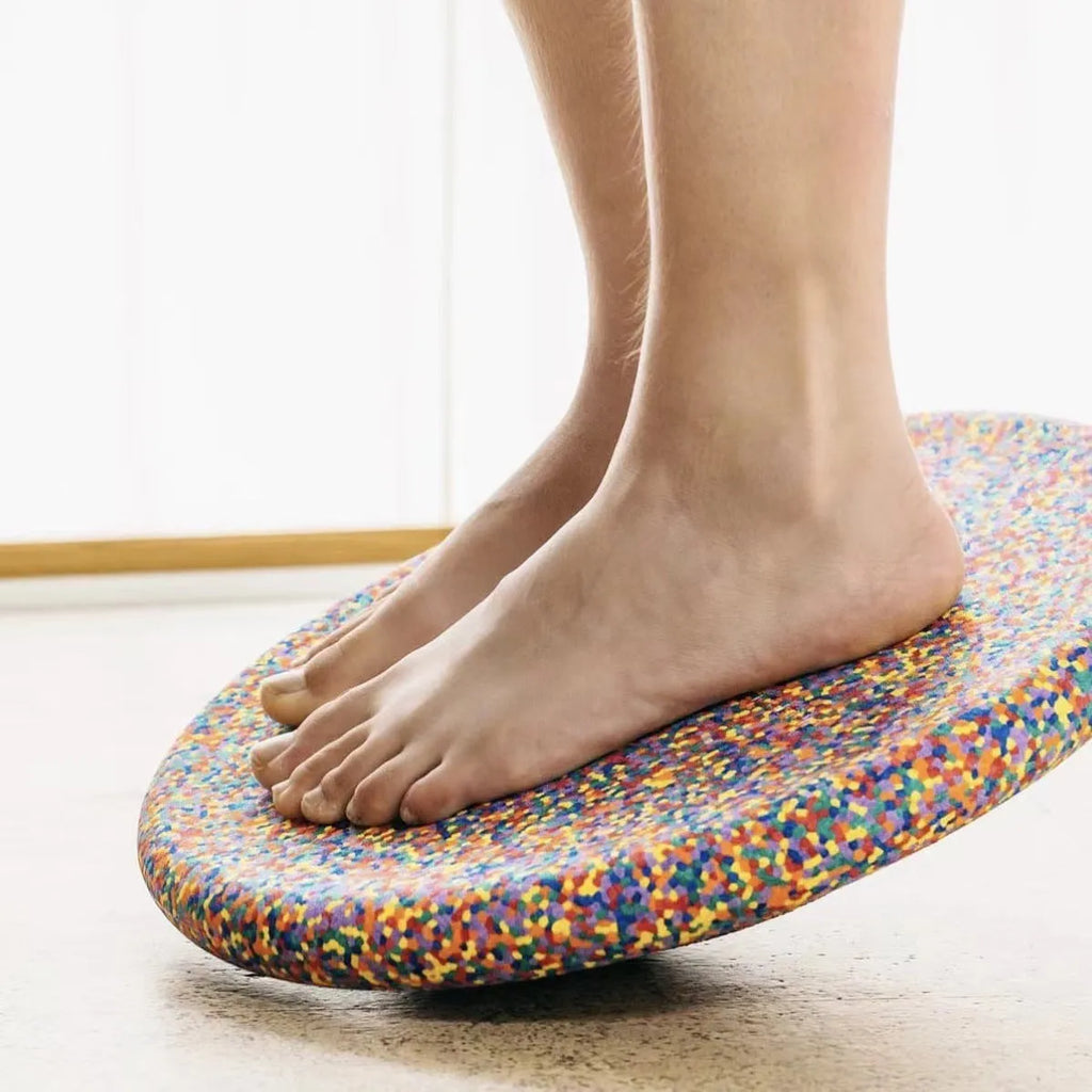 Plastic wood surf balance board for children with surfboard design in mixed colour or black options