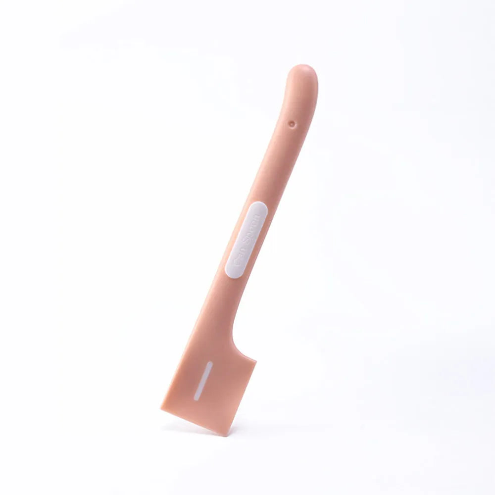 TPR long-handle pet food spoon with right-angle head for scraping canned wet food.