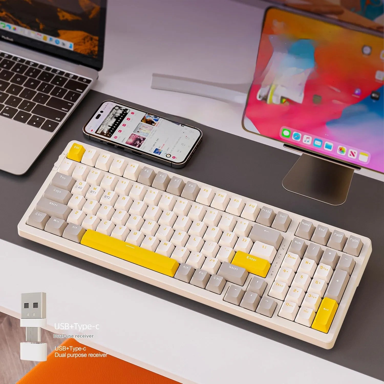 Free Wolf K96 Bluetooth dual-mode mechanical keyboard in one of four colour options with red switches