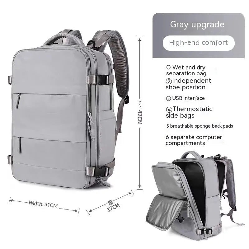 Large waterproof nylon mummy backpack shown in one of 32 available colours, suitable for travel and hiking.