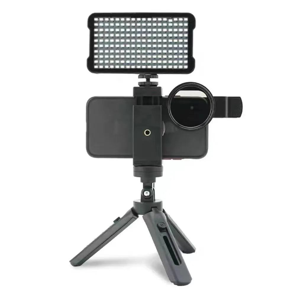 Photography Artifact Anti-color Lens Mobile Phone Bracket with 62 LED beads in silver holder