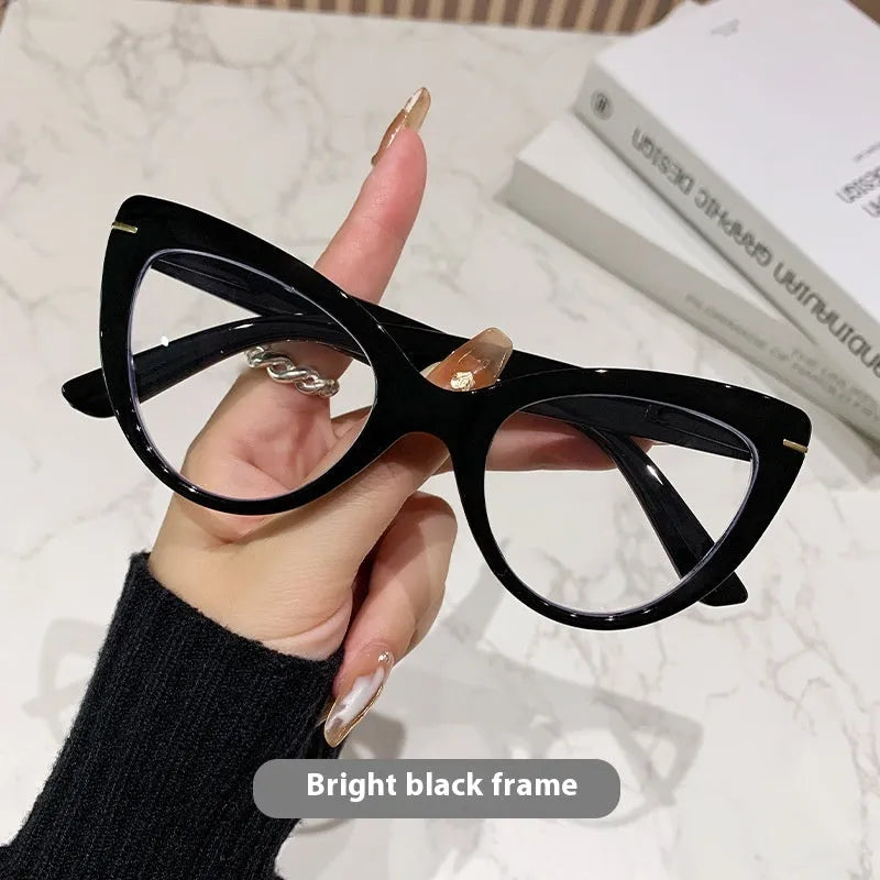 Women's large cat's eye frame presbyopic glasses with dragon and phoenix decorations in various colours
