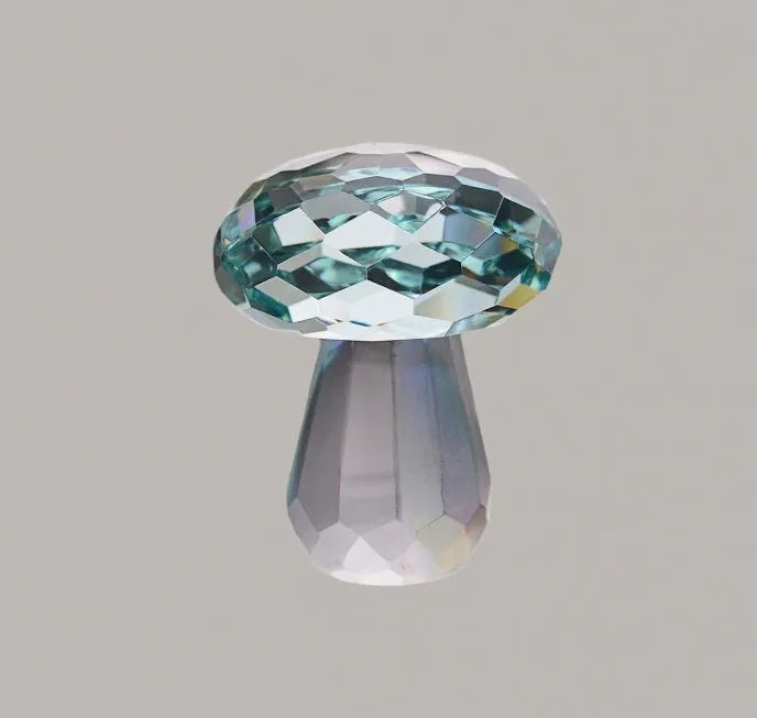 Crystal mushroom decorative ornament in four colour options measuring 40 by 53 millimetres