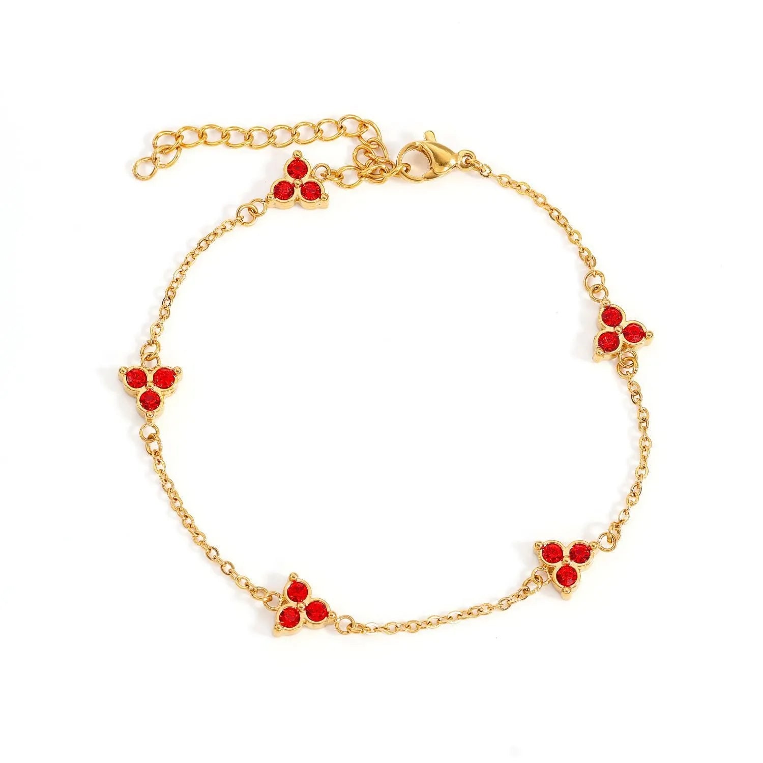 Women's stainless steel bracelet with three geometric diamond designs in various colour options