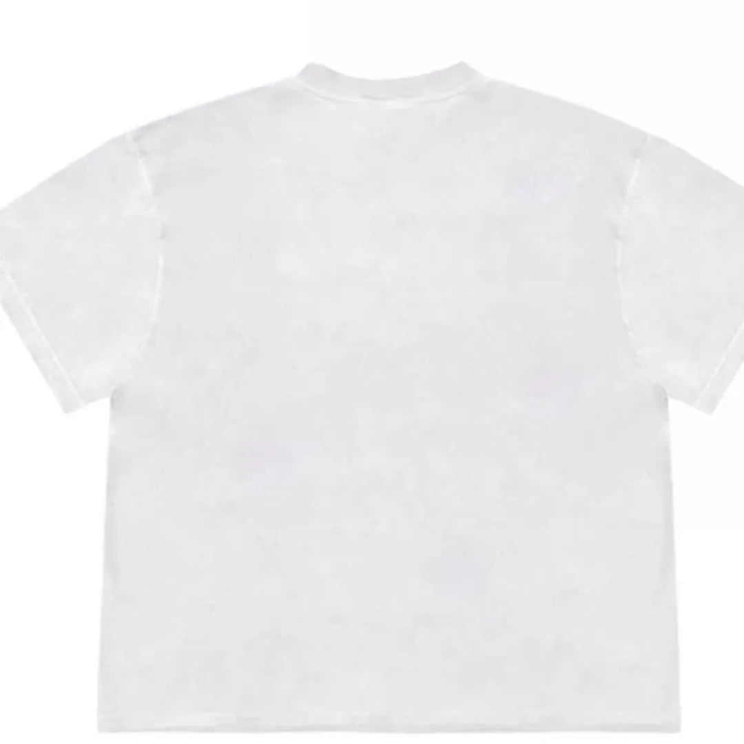 Blueberry patchwork fruit print t-shirt in ice oxygen cotton loose fit