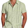 Men's slim fit short sleeve Hawaiian shirt with digital print pattern