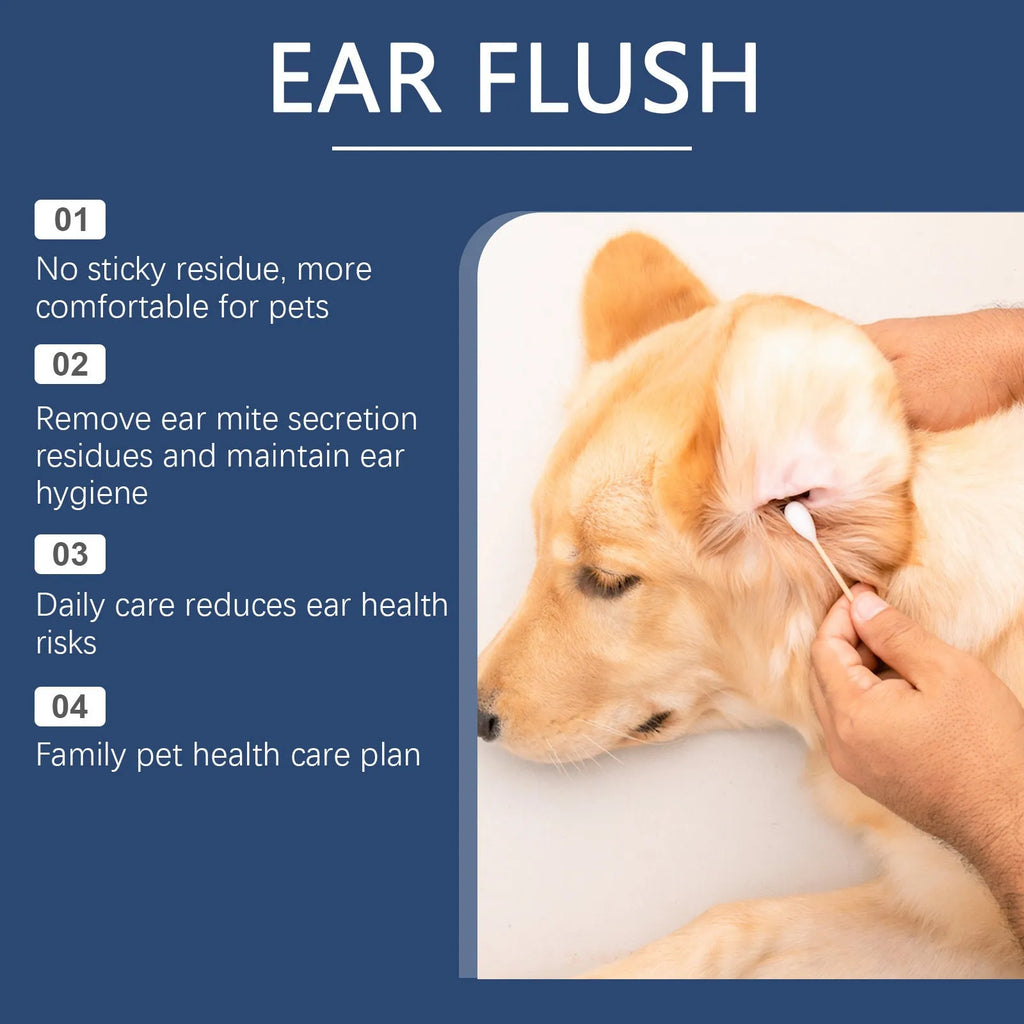 100ml bottle of veterinary ear cleaner for dogs and cats with applicator nozzle.
