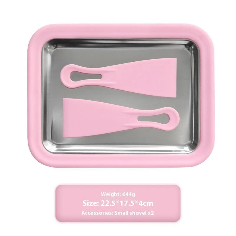 Children's handmade fried yogurt machine with aluminium gasket in green, pink, white, or rose red