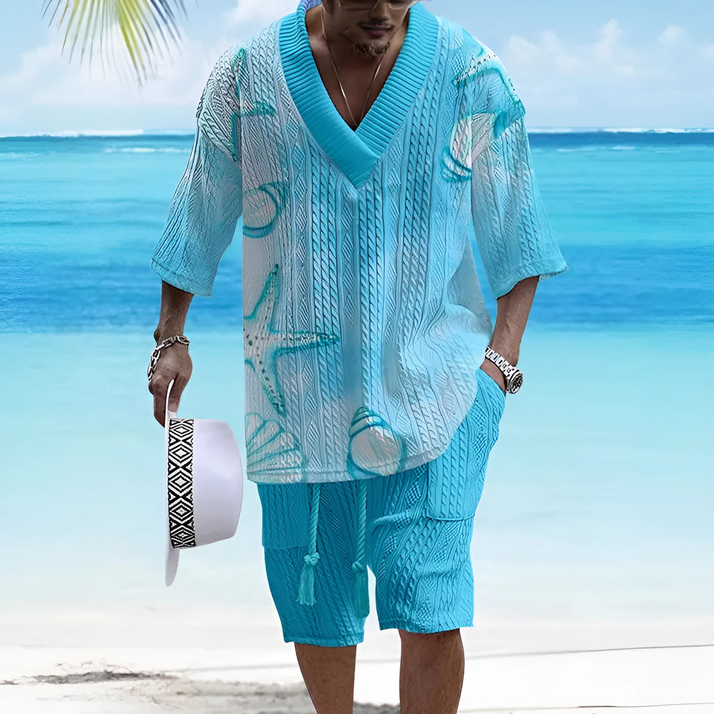 Loose fitting casual short sleeve suit set in various colours
