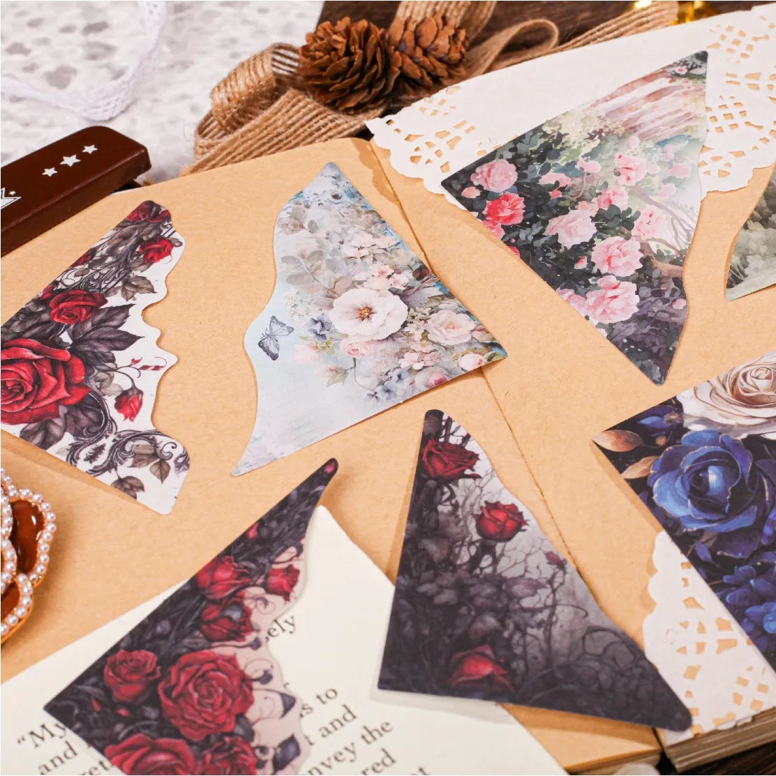DIY hand account notebook in various colours with printed decorative images