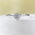 Minimalist women's silver ring with crown shape and line engraving in electroplated gold or platinum finish