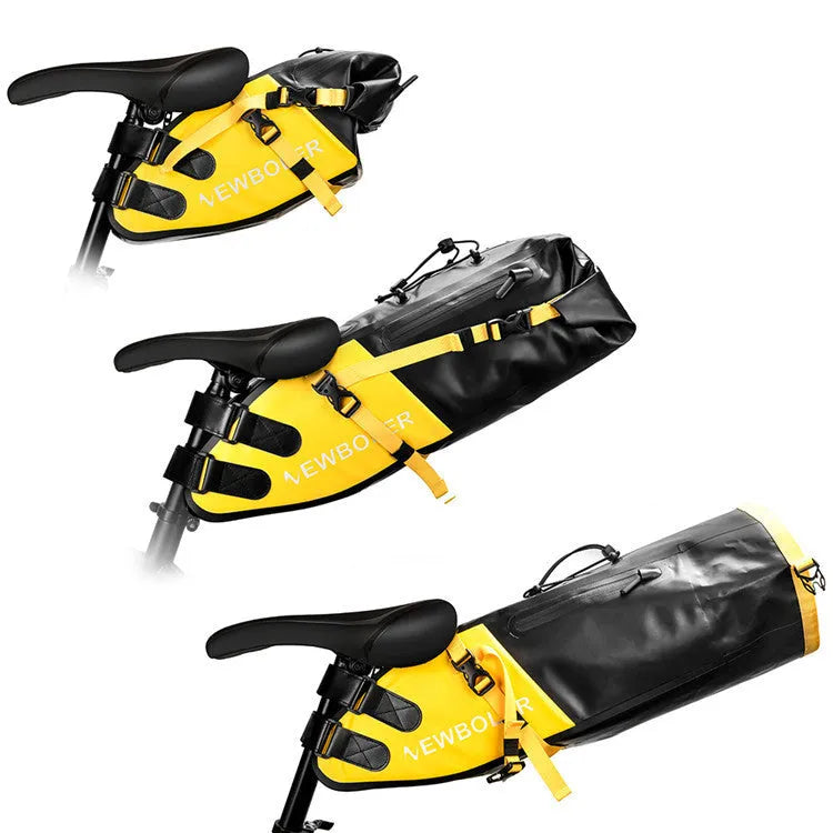 Waterproof PVC bicycle tail bag with 13-litre capacity for outdoor cycling gear