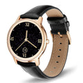Women's waterproof smart watch with 1.3 inch touchscreen and stainless steel mesh band in rose colour