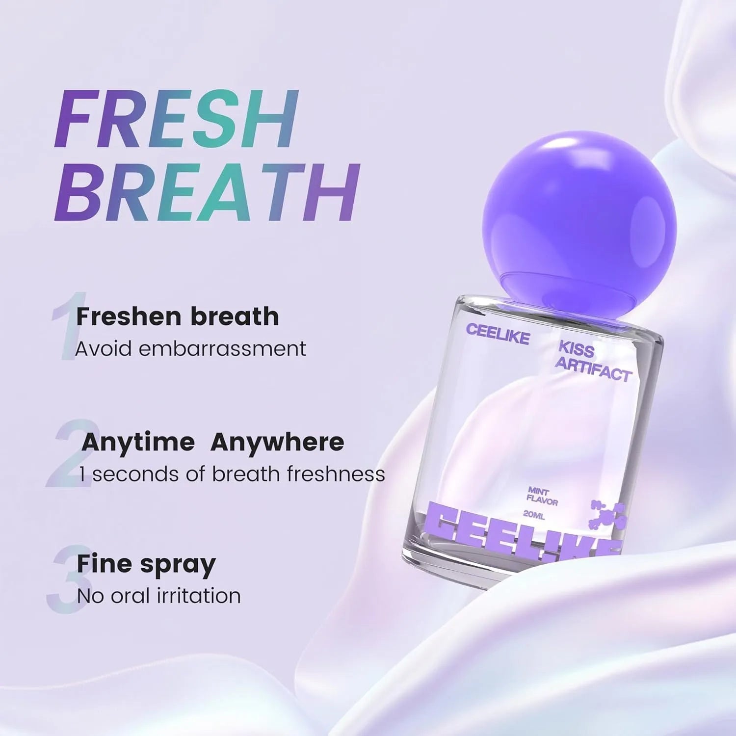20ml portable probiotic oral spray with hydrating formula for mouth and throat care