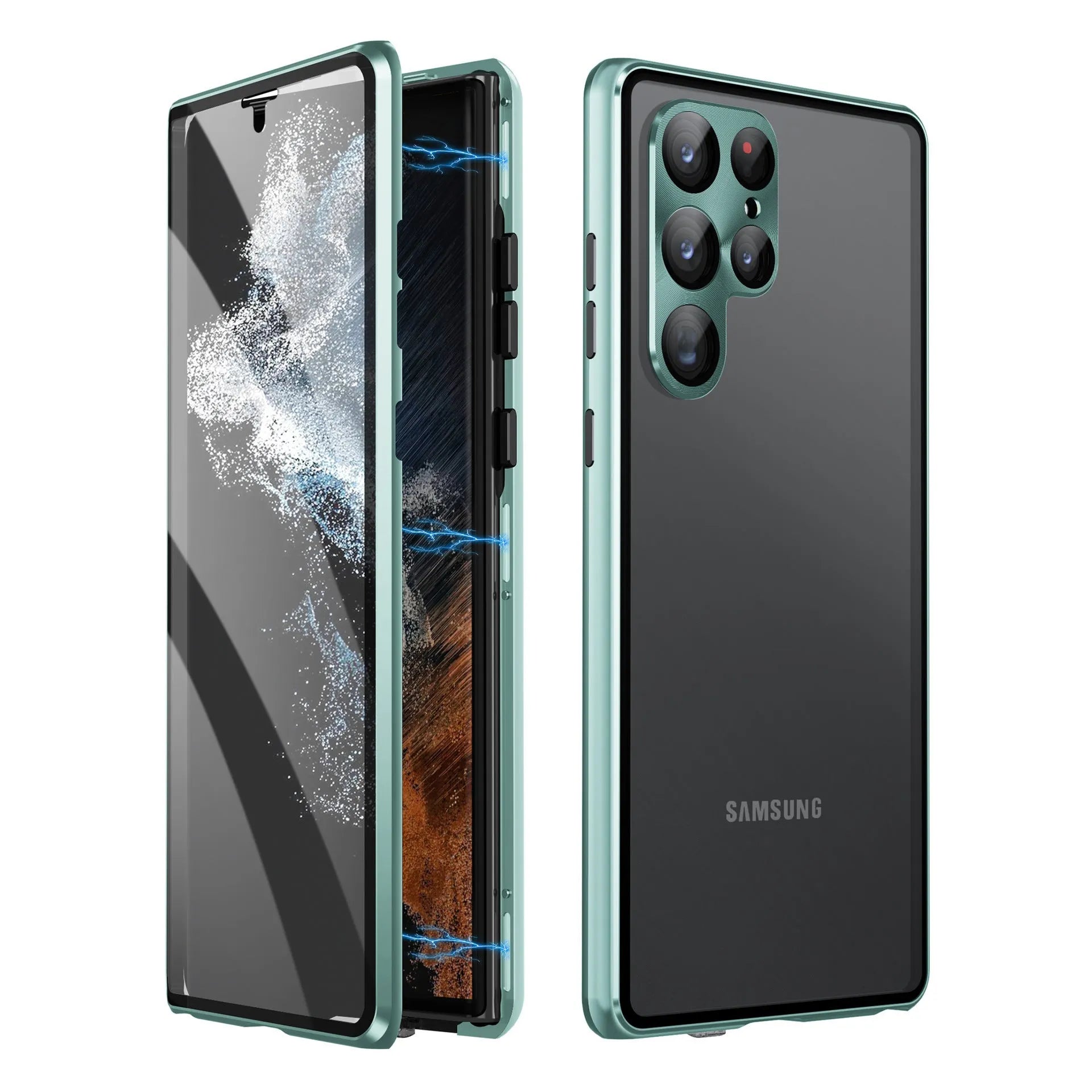 Metal magnetic king phone case with peep-proof mirror for Samsung S24 Ultra in multiple colours