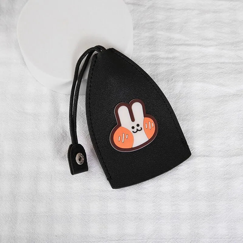Colourful cartoon pull-out key case for car keys with PU leather construction