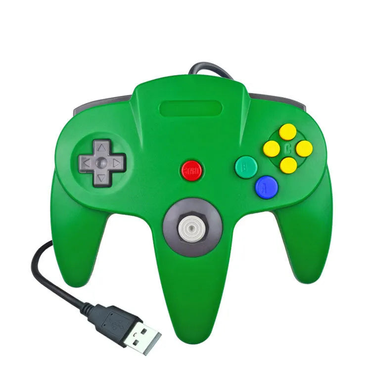 Blue N64 USB game controller for PC computers with original layout