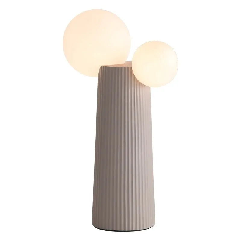 Modern minimalist cactus table lamp with resin base and PE lampshade in beige, 40 cm height
