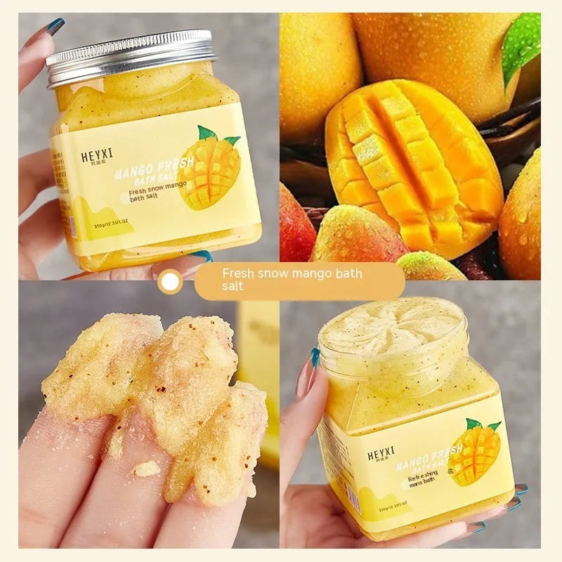 Household exfoliating body scrub cream 350g bath salt with peach scent for universal skin types