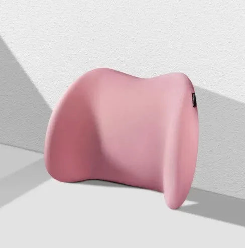Memory cotton car headrest and back cushion set in black, green, grey or pink colours