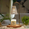 Timing small night lamp wax melting lamp decorative table lamp in ceramic style with iron body and glass shade