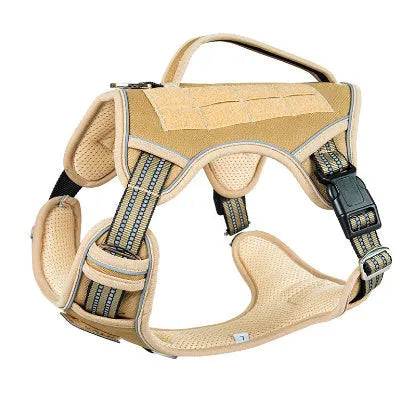 Tactical dog chest strap harness in Oxford cloth, shown in camouflage colour.