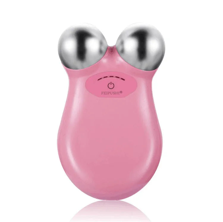 Pink or white HS-858 micro current facial lifting device for skin firming and rejuvenation.