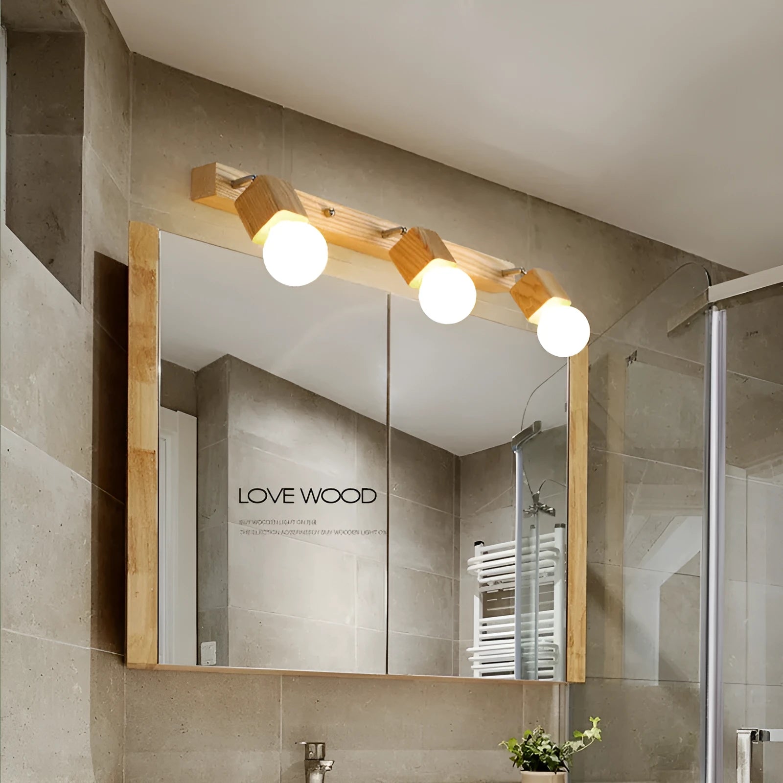 24cm diameter mirror cabinet wall lamp with LED lighting options