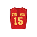 Red hollow digital print sleeveless sports vest for women loose fit polyester 3D effect