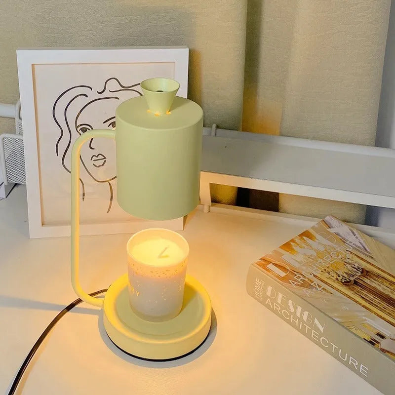 European style aromatherapy melting wax lamp with dimmer switch in white or yellow