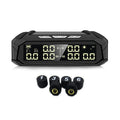 Solar external tyre pressure monitor system for six tyres with colour digital display for trucks and RVs