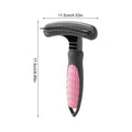 Pet grooming comb for cats and dogs with pink handle and stainless steel teeth