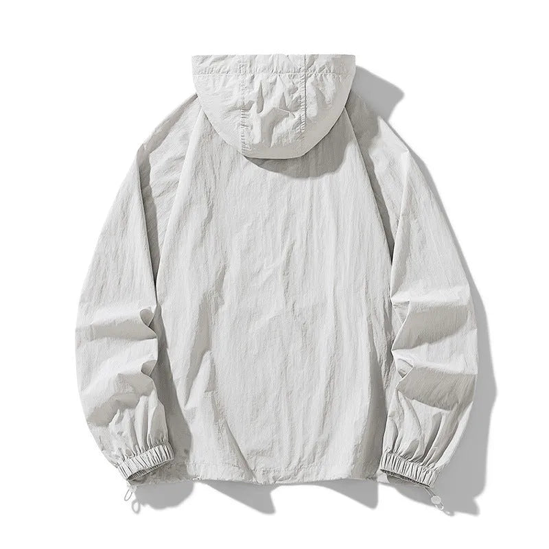 Loose-fit unisex nylon outdoor sports jacket shown in one of eight available colours.