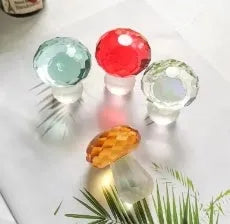 Crystal mushroom decorative ornament in four colour options measuring 40 by 53 millimetres