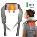 Kneading shoulder massager with heat therapy and 2 speed modes in blue colour