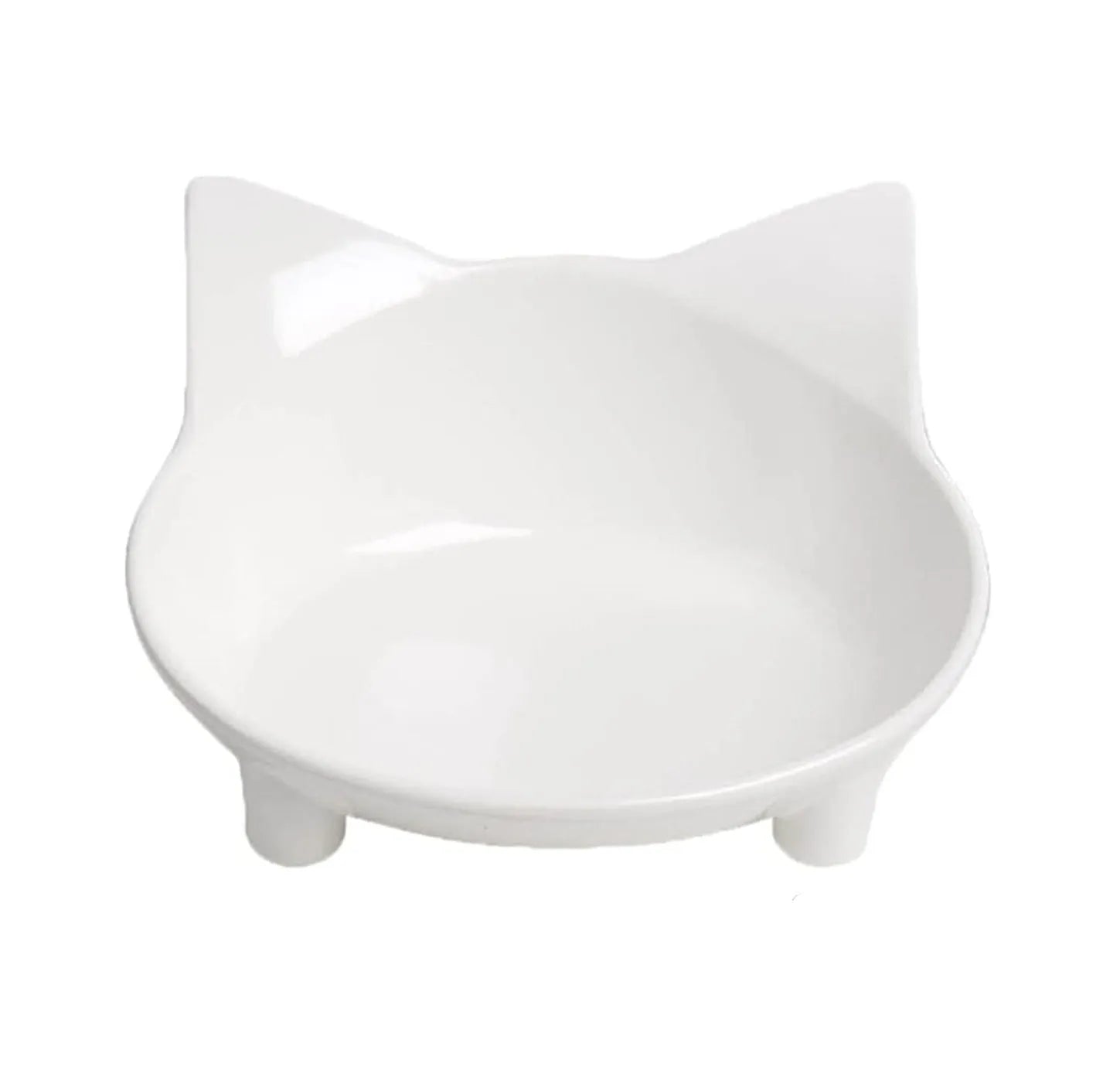 Shallow black cat bowl with non-slip rubber base for whisker relief feeding