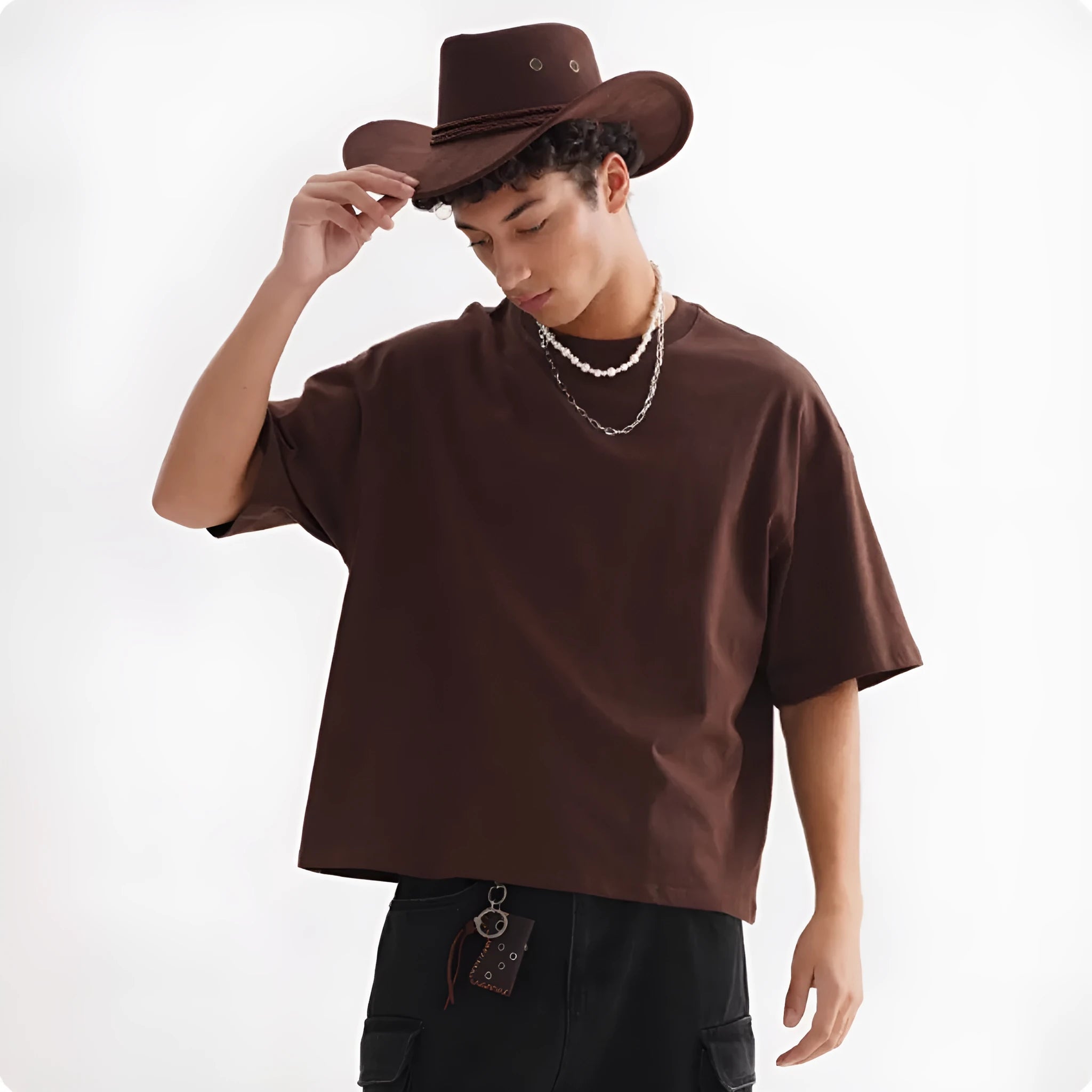 Loose fit pure cotton T-shirt in American style with short sleeves for summer wear