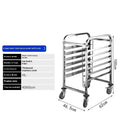 Stainless steel six-layer baking tray rack with secure locking mechanism for 40x60cm baking sheets