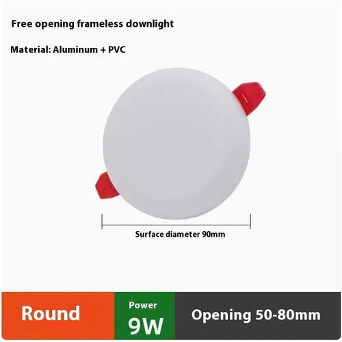 Ultra-thin aluminium LED panel light fitting in Circle and Square shape options
