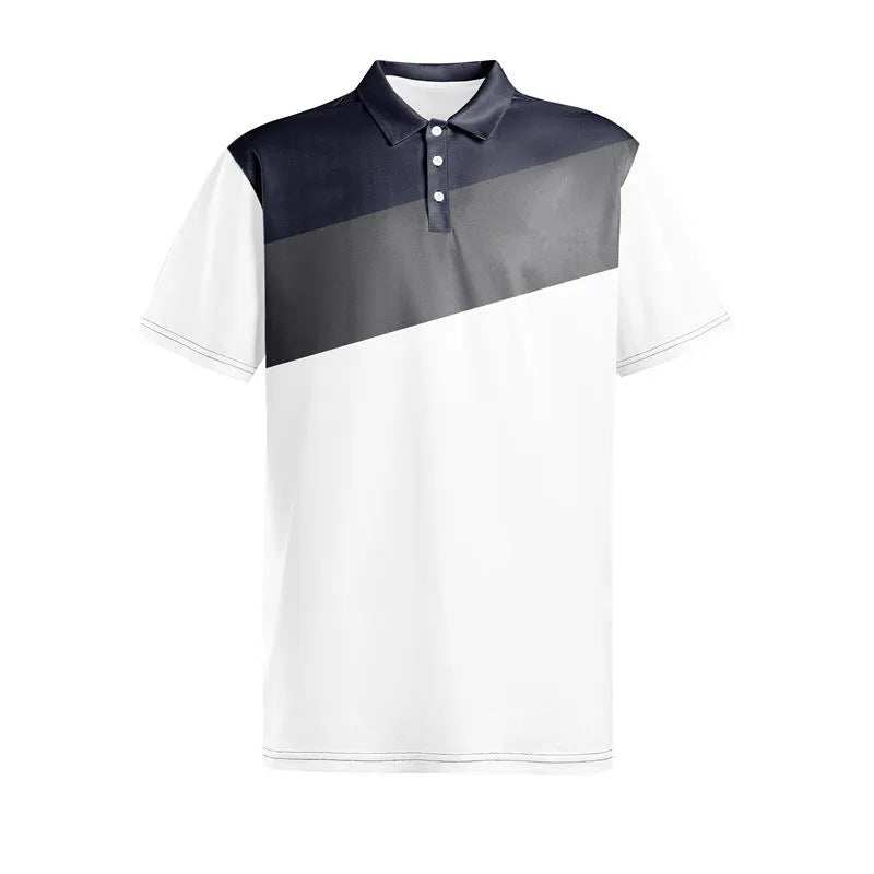 Man wearing a loose-fit short sleeve t-shirt with a 3D digital printed pattern in colour LM-PL047.