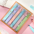 Cat's Paw brand set of six fluorescent marking pens with oblique heads in a gift box.