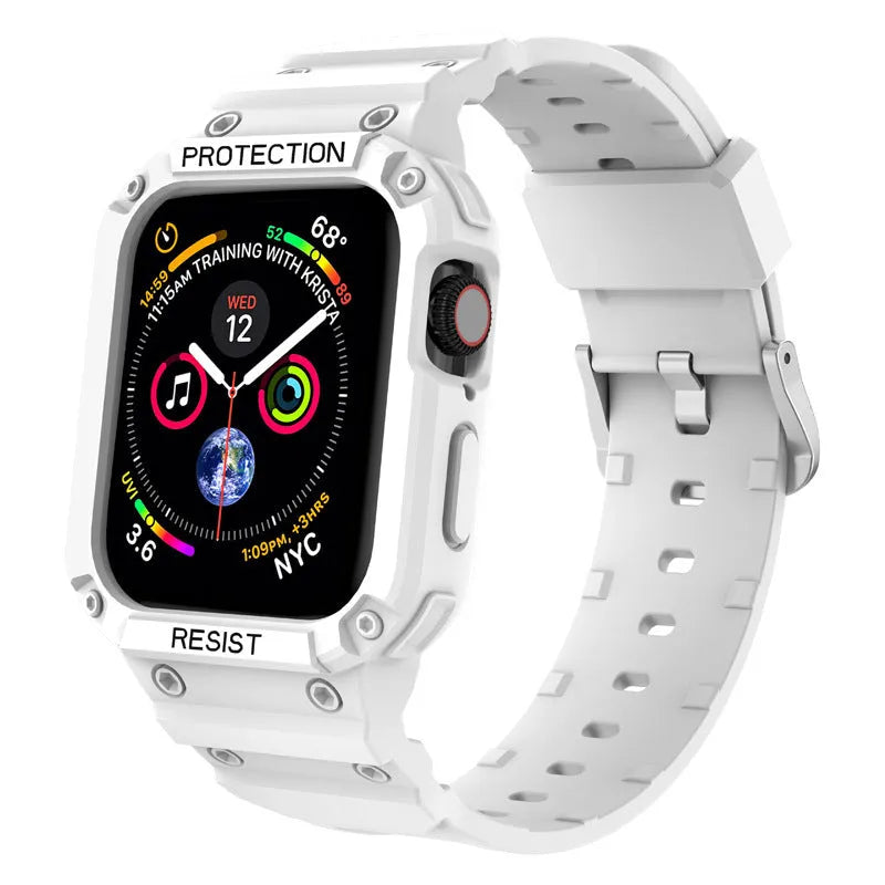 Soft sport TPU strap for Apple Watch Series 8 in multiple colours with 38mm and 42mm size options.