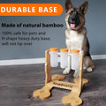 Wood colour wooden dog puzzle toy and interactive snack dispenser feeder