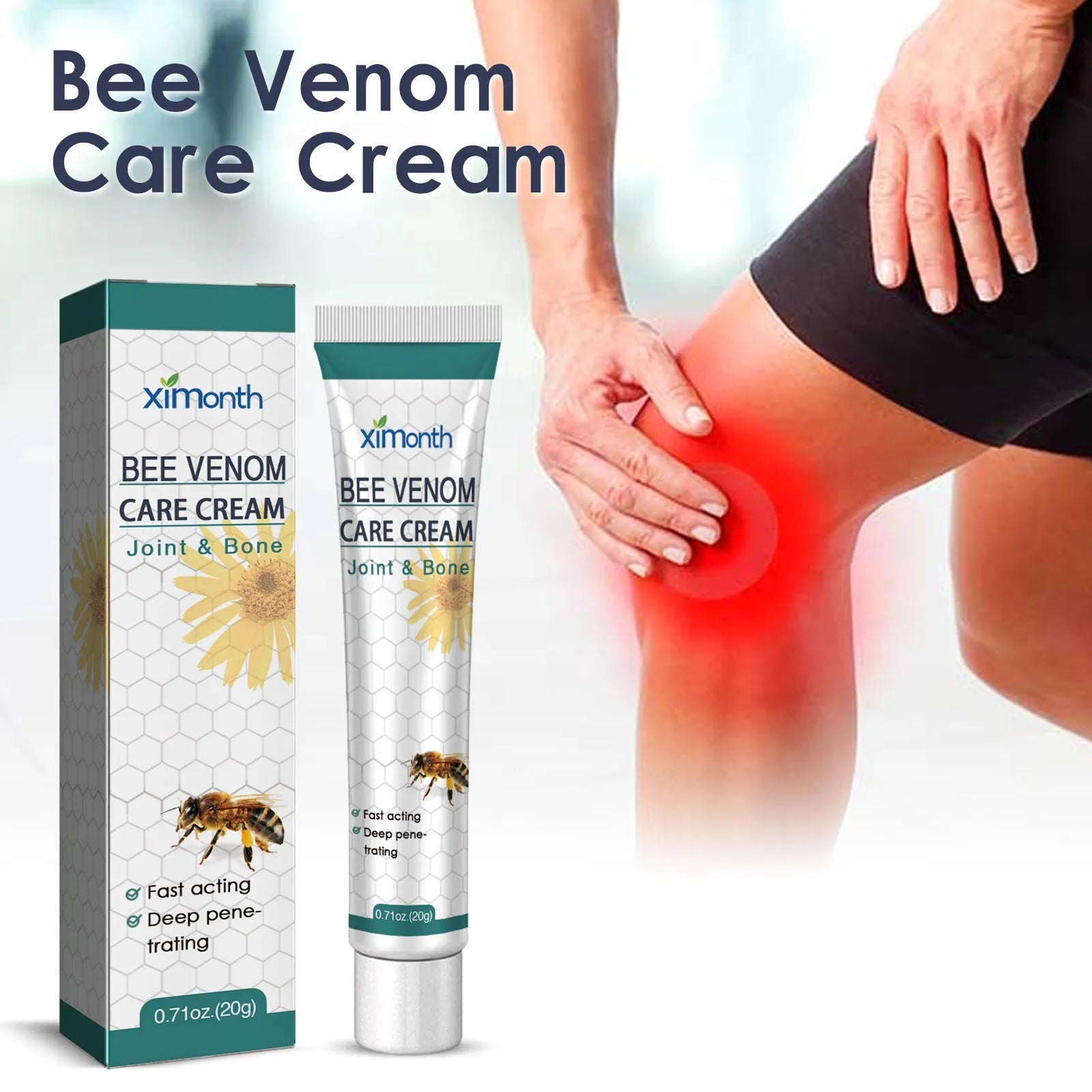 20g tube of white joint pain massage care cream for muscular and joint relief