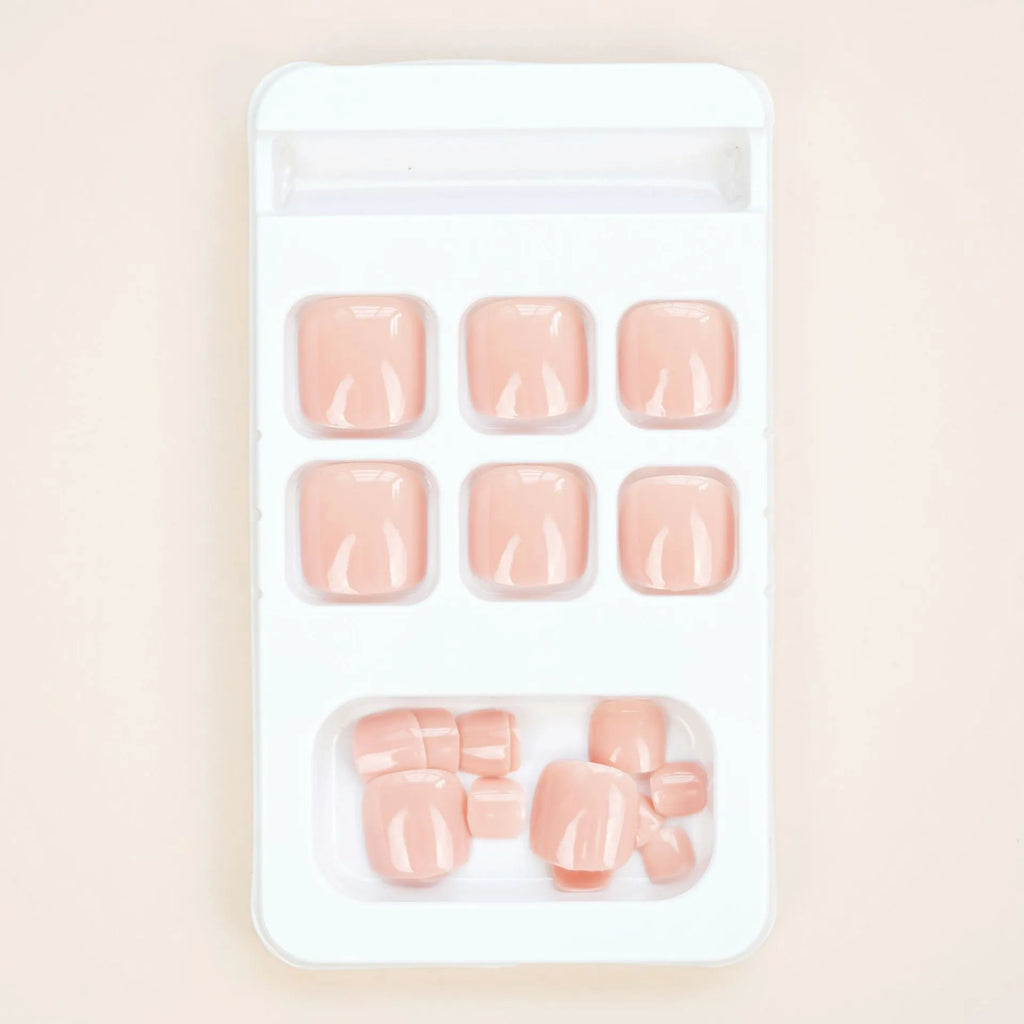 Fashion personality toe nail stickers in natural skin colour with adhesive glue bottle