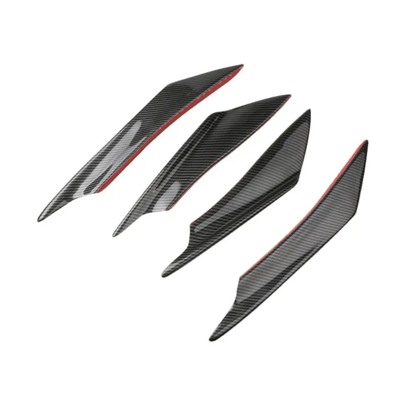 Set of four carbon fibre pattern bumper blades for automotive bumper modification